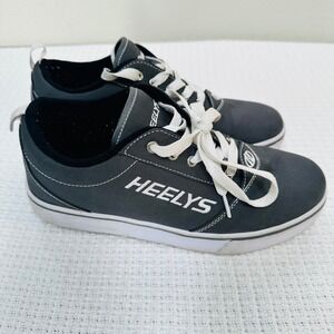 Heelys - Boys Youth Size 8 - Grey Canvas Low Top Roller Shoes Sneaker - Wheels